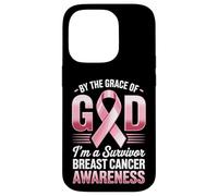 Carcasa para iPhone 14 Pro por la Gracia de Dios Soy un Sobreviviente Conciencia del Cáncer de Mama