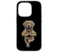Carcasa para iPhone 14 Pro Pose Divertida con Forma de árbol para Perros con Forma de Cachorro de Golden Retriever, Vrikshasana