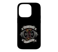 Carcasa para iPhone 14 Pro Powerlifting Eat Sleep Lift Heavy Gym Workout