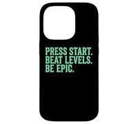 Carcasa para iPhone 14 Pro Press Start Beat Levels Be Epic Controlador de Videojuegos Gamer
