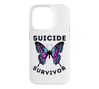 Carcasa para iPhone 14 Pro Prevención de concienciación sobre sobrevivientes del Suicidio Mariposa niño niña