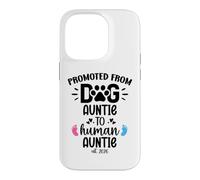 Carcasa para iPhone 14 Pro Promoted from Dog Auntie to Human Auntie 2026 1st Time Aunt