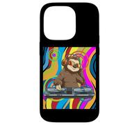 Carcasa para iPhone 14 Pro Psicodélico DJ Sloth Techno EDM Música Dance