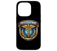 Carcasa para iPhone 14 Pro Psiquiatra Psiquiatría Médico Médico Caduceo Insignia MD