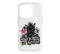 Carcasa para iPhone 14 Pro Punk Cat Nine Lives No Masters Mohawk Anarchy