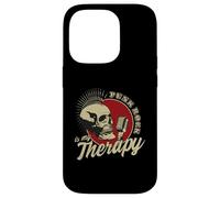 Carcasa para iPhone 14 Pro Punk Rock Is My Therapy Skull Music Cráneo Retro Vintage