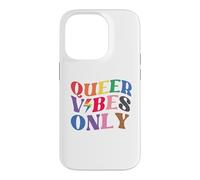 Carcasa para iPhone 14 Pro Queer Vibes Only Gay Pride Month LGBTQ Rainbow Pride Lesbian