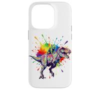 Carcasa para iPhone 14 Pro Rainbow T Rex French Bulldog Dinosaur