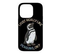 Carcasa para iPhone 14 Pro Realmente me Gustan los pingüinos Ok Animal Pingüino de Magallanes
