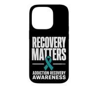 Carcasa para iPhone 14 Pro Recovery Matters Concientización sobre la adicción al Alcohol a Las Drogas Verde Azulado