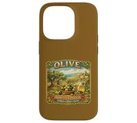Carcasa para iPhone 14 Pro Recuerdo Vintage del mar mediterráneo con Etiqueta de Caja de Olivo Puglia