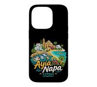 Carcasa para iPhone 14 Pro Regalo de Recuerdo de Viaje de Ayia Napa Chipre Dibujado a Mano