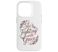 Carcasa para iPhone 14 Pro Regalos para el Cuidado del cáncer de Mama Fighting with Grace