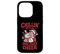Carcasa para iPhone 14 Pro Relajándome con mis Snowmies Holiday Cheer Snowman Christmas