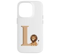 Carcasa para iPhone 14 Pro Retrato Animal del Alfabeto Letra L con León
