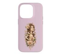 Carcasa para iPhone 14 Pro Retrato botánico místico de la Diosa Floral Serpent Muse