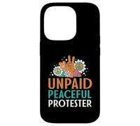 Carcasa para iPhone 14 Pro Retro Peace Sign Flowers Groovy Unpaid Peaceful Protester