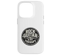 Carcasa para iPhone 14 Pro Rock Guitar Is My Therapy - Insignia Vintage con diseño de Guitarra