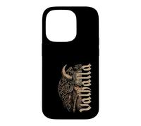 Carcasa para iPhone 14 Pro Runas nórdicas Vegvisir con Barba Trenzada de Guerrero Vikingo
