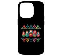 Carcasa para iPhone 14 Pro Russian Matryoshka Babushka Flowers Nesting Dolls
