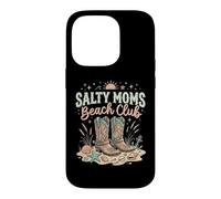 Carcasa para iPhone 14 Pro Salty Moms Beach Club - Botas Vaqueras Divertidas y Lindas Occidentales