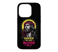 Carcasa para iPhone 14 Pro Salvado por Su Sangre Jesucristo Corona De Espinas Cristiano
