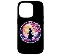 Carcasa para iPhone 14 Pro Samurai Silueta Luz De La Luna Cerezo Flores Japonés Ninja