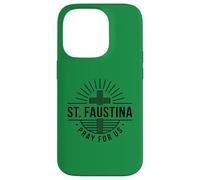 Carcasa para iPhone 14 Pro Santa Faustina ruega por Nosotros Cruz Católica