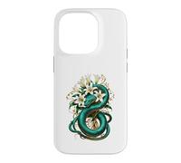 Carcasa para iPhone 14 Pro Serpiente Esmeralda con Lirios Diseño Natural