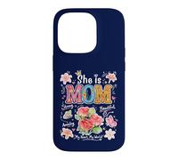 Carcasa para iPhone 14 Pro She Is Mom Floral Cute Mama - Gráfico de Flores para el día de