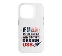 Carcasa para iPhone 14 Pro Si Estados Unidos es Tan Bueno, ¿por qué USB Retro Humor Coder Tech America?