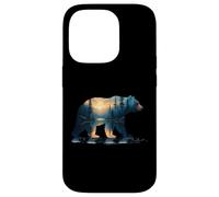 Carcasa para iPhone 14 Pro Silueta Bosque Oso - Vintage Naturaleza Vida Silvestre Am