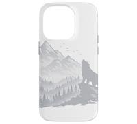 Carcasa para iPhone 14 Pro Silueta de Paisaje de Lobo