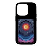 Carcasa para iPhone 14 Pro Sol Luna Estrellas Noche Nubes Suave Celestial Cosmos Cielo