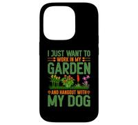 Carcasa para iPhone 14 Pro Solo Quiero Trabajar en mi jardín y Pasar el rato con mi Perro