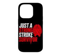 Carcasa para iPhone 14 Pro Solo un Fuerte sobreviviente de accidente cerebrovascular Ataque isquémico del Cerebro Rojo