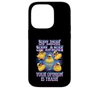 Carcasa para iPhone 14 Pro Splish Splash Your Opinion Is Trash Rubber Duck