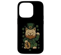 Carcasa para iPhone 14 Pro St Patrick's Day Cat Statue Lucky Clover Charm Adult Kids