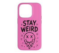 Carcasa para iPhone 14 Pro Stay Weird Creepy Smile Humor gótico Estética Espeluznante