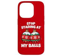 Carcasa para iPhone 14 Pro Stop Staring at My Balls Funny Christmas Party Adult Humor
