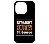 Carcasa para iPhone 14 Pro Straight Outta St. George Utah USA Retro Envejecido Vintage