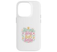 Carcasa para iPhone 14 Pro Strong Soul Soft Smile Floral Diseño Inspirador