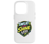 Carcasa para iPhone 14 Pro Suda Ahora Brilla más Tarde Fitness Cita Entrenamiento Grind Humor