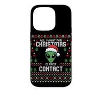 Carcasa para iPhone 14 Pro Suéter Feo de Navidad de First Contact Alien UFO