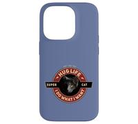 Carcasa para iPhone 14 Pro Super Gato Negro Gato Indio Motocicleta Retro Cool