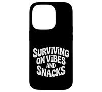 Carcasa para iPhone 14 Pro Surviving On Vibes and Snacks Pun Lifestyle Mood -