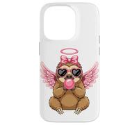 Carcasa para iPhone 14 Pro Sweet Valentine's Day Sloth Angel with Pink Wings