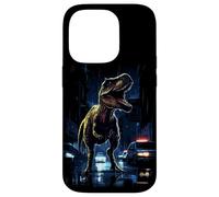 Carcasa para iPhone 14 Pro T-Rex Dinosaur Roaring City at Night Graphic Design Japanese