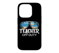 Carcasa para iPhone 14 Pro Teacher Off Duty Gafas de Sol Palm Tree Beach Sunset