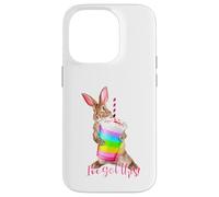 Carcasa para iPhone 14 Pro Tengo Esta Linda Bebida de batido con Forma de arcoíris con Forma de Conejito Que es motivadora